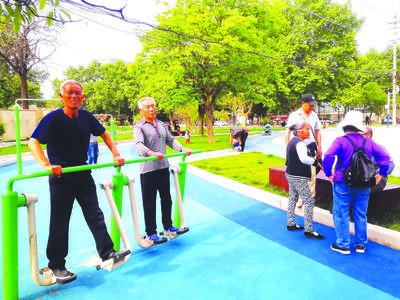 城市中的綠意港灣 精美小游園，休閑健身新選擇